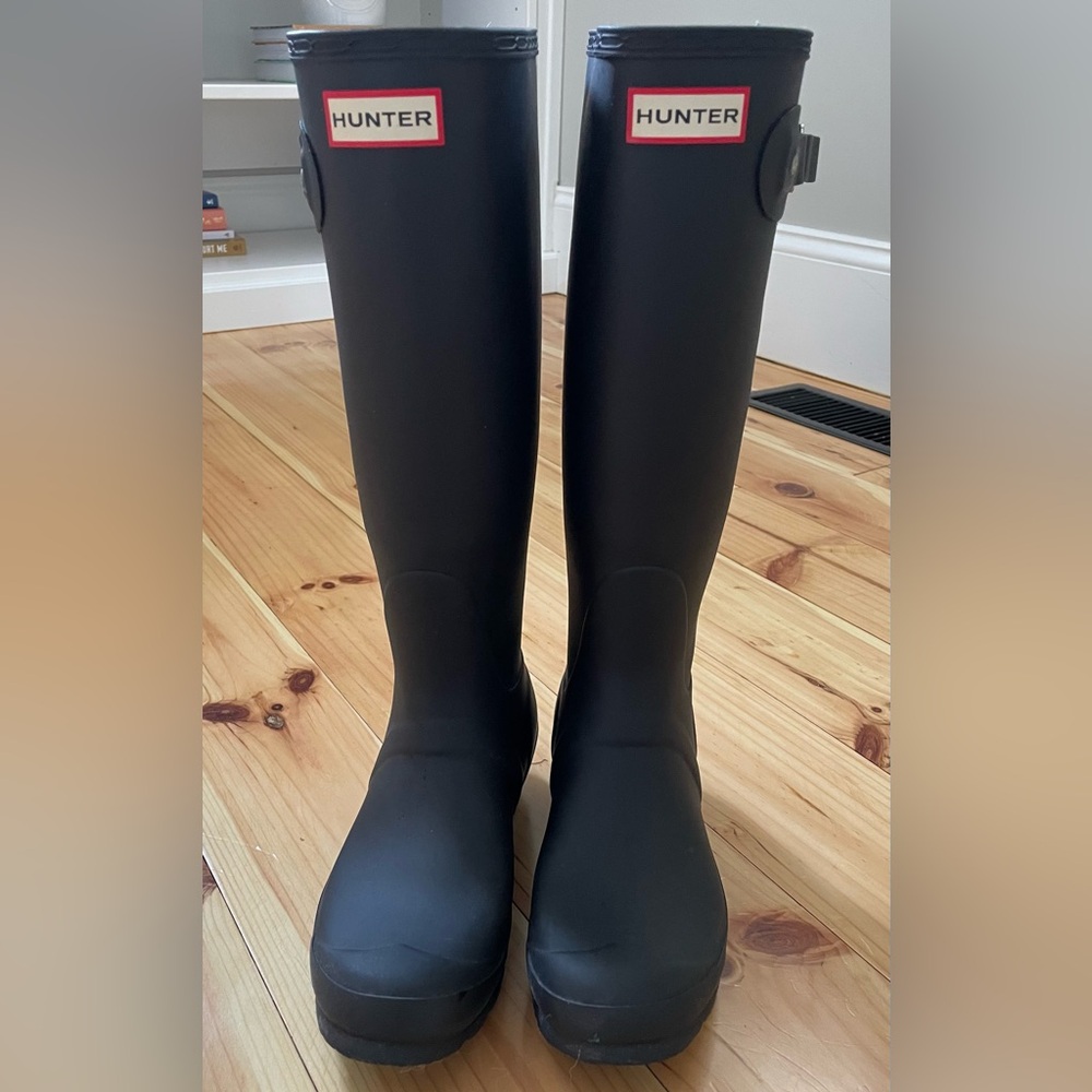 Women’s Hunter Original Tall Rain Boot black/matte Finish Size 7